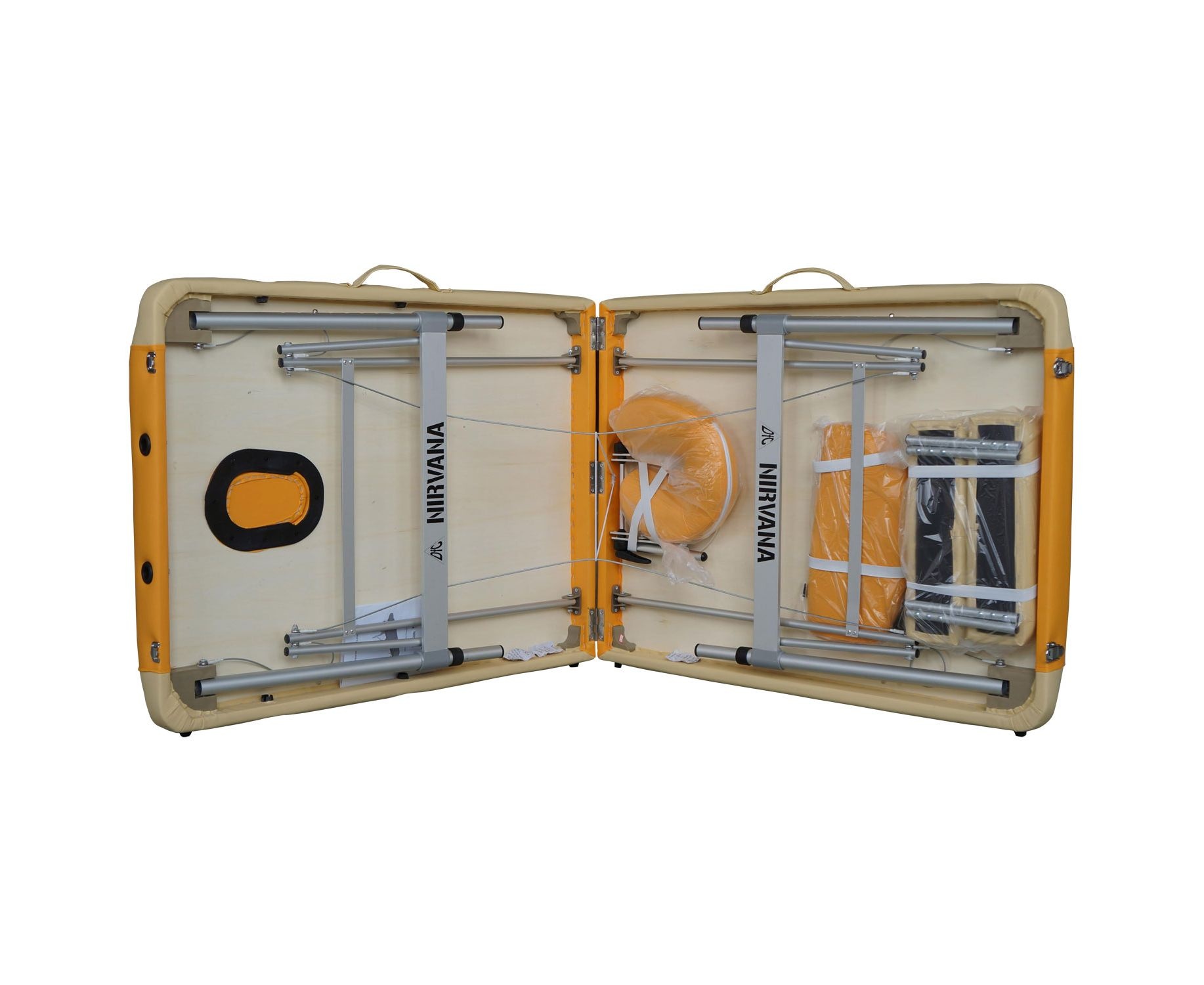 Массажный стол DFC NIRVANA Elegant PREMIUM цвет оранжевый и бежевый